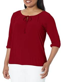 Star Vixen Damen 3/4 Sleeve Peasant Top Bluse, burgunderfarben, Small Zierlich von Star Vixen