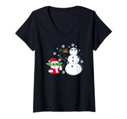 Mandalorian Baby Yoda Winter T-Shirt mit V-Ausschnitt von Star Wars