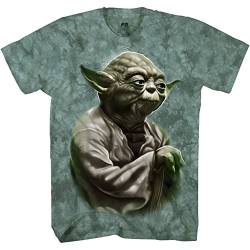 STAR WARS Yoda Wise One Tie Dye Herren Erwachsene Grafik T-Shirt, Jade Crystal Wash, Mittel von Star Wars