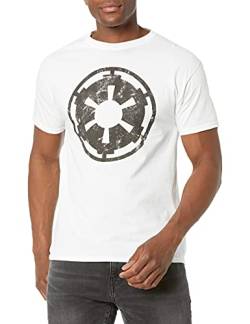 STAR WARS Young Herren Empire Emblem T-Shirt, Weiss/opulenter Garten, Klein von Star Wars