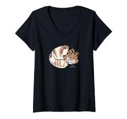 Star Wars Ahsoka Sabine Wren’s Sleeping Loth-Cat Sumi-e T-Shirt mit V-Ausschnitt von Star Wars