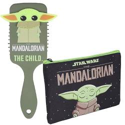 Star Wars Baby Yoda The Mandalorian – Kulturbeutel für Baby Yoda + Grogu Bürste – Geschenk für Kinder, Mädchen, Frauen, Männer und Jugendliche von Star Wars