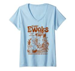 Star Wars Camp Ewoks Wicket Kneesaa Vintage Style Distressed T-Shirt mit V-Ausschnitt von Star Wars