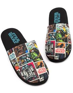 Star Wars Hausschuhe Mens Erwachsene Comic Slip-On Black House Schuhe 41-42 EU von Star Wars