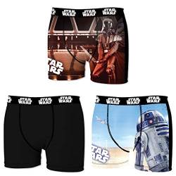 Star Wars Herren Boxershorts, R2D2, Chewbacca, Darth Vader, T-Fighter, Druide BB8 (L/6/50, Dreierpack No.2) von Star Wars