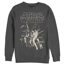 Star Wars Herren Poster-Crew Fleece Sweatshirt, Char Htr, Large von Star Wars
