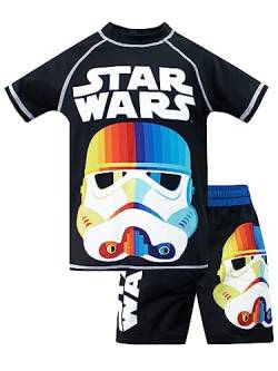 Star Wars Jungen Badekostüm | 2-Teiliger Stormtrooper Badeanzug für Jungen | UV-Schutzshirt und Badeshorts | Mehrfarbig 122 von Star Wars