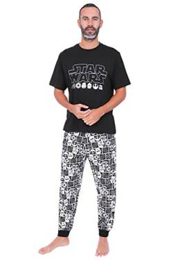 Star Wars Langes Pyjama-Set aus Baumwolle für Herren, Schwarz , L von Star Wars