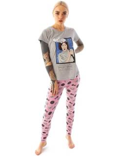 Star Wars Pyjamas Damen Prinzessin Leia Leggings Loungepants & T-Shirt PJ Set von Star Wars