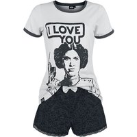 Star Wars Schlafanzug - Leia Organa - I Love You - XS bis XL - für Damen - Größe L - grau/schwarz  - EMP exklusives Merchandise! von Star Wars