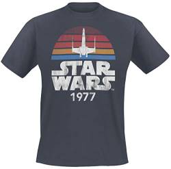 Star Wars Since 1977 Männer T-Shirt anthrazit S 100% Baumwolle Fan-Merch, Filme von Star Wars