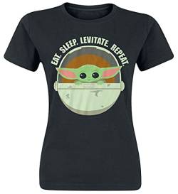 Star Wars The Mandalorian - Eat, Sleep, Levitate - Grogu Frauen T-Shirt schwarz XL von Star Wars