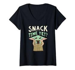 Star Wars The Mandalorian Grogu Snack Time Yet? T-Shirt mit V-Ausschnitt von Star Wars