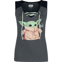 Star Wars Top - Baby Grogu - S bis XXL - für Damen - Größe M - grau meliert/schwarz  - EMP exklusives Merchandise! von Star Wars