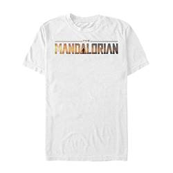 Star Wars Unisex Mandalorian Logo Organic Short Sleeve T-shirt, Weiß, L von Star Wars