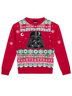 Star Wars Weihnachtspullover | Darth Vader Jungen Weihnachtspullover | Weihnachtspullover Kinder | Rot | 140 von Star Wars