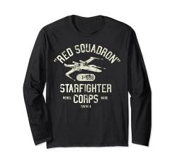 Star Wars X-Wing Red Squadron Distressed Text Langarmshirt von Star Wars