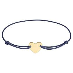 StarAppeal Herz Freundschafts Armband, Herz Armband in Silber und Gold, Größenverstellbar, Makramee Band für Frauen & Mädchen, Handmade (Blau-Gold) von StarAppeal