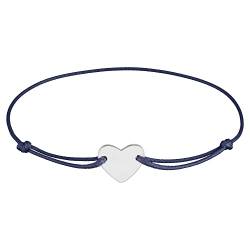 StarAppeal Herz Freundschafts Armband, Herz Armband in Silber und Gold, Größenverstellbar, Makramee Band für Frauen & Mädchen, Handmade (Blau-Silber) von StarAppeal