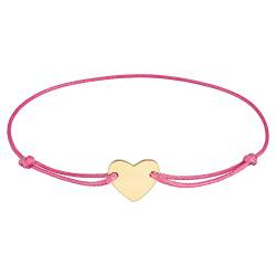 StarAppeal Herz Freundschafts Armband, Herz Armband in Silber und Gold, Größenverstellbar, Makramee Band für Frauen & Mädchen, Handmade (Pink-Gold) von StarAppeal