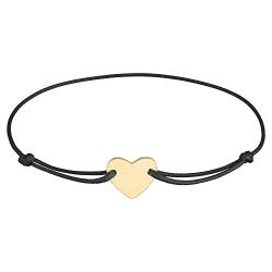 StarAppeal Herz Freundschafts Armband, Herz Armband in Silber und Gold, Größenverstellbar, Makramee Band für Frauen & Mädchen, Handmade (Schwarz-Gold) von StarAppeal