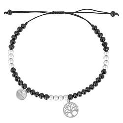 StarAppeal Lebensbaum Freundschaftsarmband, Lebensbaum Armband mit Perlen, Größenverstellbar, Mädchen, Damen Armband, Handmade (Schwarz) von StarAppeal