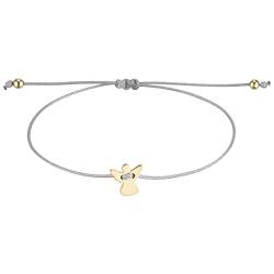 StarAppeal Schutzengel Freundschafts Armband, Engel Armbändchen mit Perlen in Silber und Gold, Größenverstellbar, Makramee Band für Frauen & Mädchen, Handmade (Silber-Gold) von StarAppeal