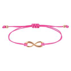 StarAppeal Unendlichkeit Infinity Liebe Freundschafts Armband, Unendlichkeits Armband mit Perlen in Silber und Gold, Größenverstellbar, Mädchen, Damen Armband, Handmade (Pink-Gold) von StarAppeal