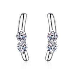 StarGems® Hasenohren Niedlich Und Süß 0.4cttw Moissanite 925 Silber Platinierte Ohrstecker EX025 von StarGems