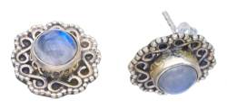 StarGems Natürlich Regenbogen-Mondstein Handmade 925 Sterling Silver Stollen 1/2" F6649 von StarGems