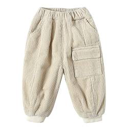 StarTreene Baby Winterhose Jungen Mädchen Cordhose gefüttert Lange Hose mit Elastischem Bund Kleinkind Jogginghose mit Taschen Warme Freizeithose Pants von StarTreene