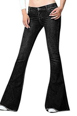 StarTreene Damen Jeanshose Schlaghose Bootcut Jeans Schlank Old-School Casual Stretch Denim Hosen, Größe 32-42 von StarTreene