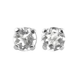 Starborn Danburit rund facettierte Ohrstecker unbehandelt 925 Sterling Silber von Starborn