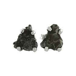 Starborn Roh Meteorit -Campo del Cielo- Edelstein Ohrstecker 925 Sterling Silber von Starborn