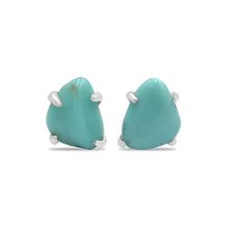 Starborn Roh Türkis Edelstein Ohrstecker 925 Sterling Silber (Turquoise) von Starborn