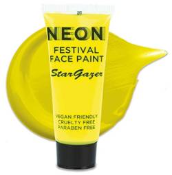 Stargazer Neon UV-reaktive Festival-Gesichts- und Körperfarbe, schweißfest, lebendige Farbe, Gelb von Stargazer Products