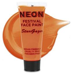 Stargazer Neon UV-reaktive Festival-Gesichts- und Körperfarbe, schweißfest, lebendige Farbe, Orange von Stargazer Products