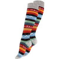 Stark Soul® Skisocken Skisocken HYGGÈ mit Wolle - Strick-Kniestrümpfe Norweger Stricksocken mit Ski schriftzug von Stark Soul