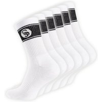 Stark Soul® Sportsocken Crew Socken im RETRO-Design (6 Paar) mit gepolsterter Sohle 6er-Pack, extra breiter Rippbund, Größenanagabe, flache Zehennaht von Stark Soul