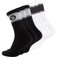 Stark Soul® Sportsocken Crew Socken im RETRO-Design (6 Paar) mit gepolsterter Sohle 6er-Pack, extra breiter Rippbund, Größenanagabe, flache Zehennaht von Stark Soul