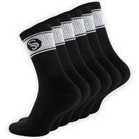 Stark Soul® Sportsocken Crew Socken im RETRO-Design (6 Paar) mit gepolsterter Sohle 6er-Pack, extra breiter Rippbund, Größenanagabe, flache Zehennaht von Stark Soul