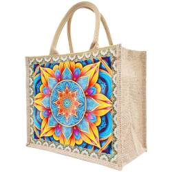 Starnearby DIY Diamond Painting Tasche, 5D Diamant Painting Tragetasche mit Innentasche und Reißverschluss Stofftasche Shopper, Wasserdichtr Einkaufstasche mit 2 Leinwänden (Mandala A) von Starnearby