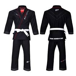 Starpro Ronin BJJ Gi 355 Gramm - Power Baumwollmischung - Weiß und Schwarz - Preshrunk Professional Martial Arts Kimono für Training und Wettkampf - Männer & Frauen von Starpro