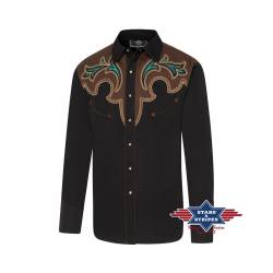 Alaric - Exquisites schwarzes Westernhemd XL von Stars & Stripes