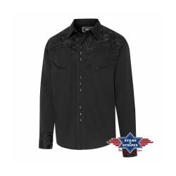 Elegantes Schwarzes Westernhemd mit Stickerei 2XL von Stars & Stripes