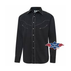 Exquisites schwarzes Westernhemd -Black Eagle- mit gesticktem Adler XL von Stars & Stripes