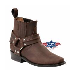 Herren Westernstiefel, Westernstiefelette, Cowboystiefel, Bikerboot, braun 46 von Stars & Stripes