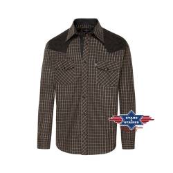 Kariertes Westernhemd Roger black" mit bestickter Westernpasse 2XL" von Stars & Stripes