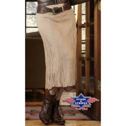 Midi-Rock im Knitterlook Layla" beige, Westernrock XXL" von Stars & Stripes