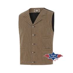 Old Style Weste, braun - gestreift 3XL von Stars & Stripes